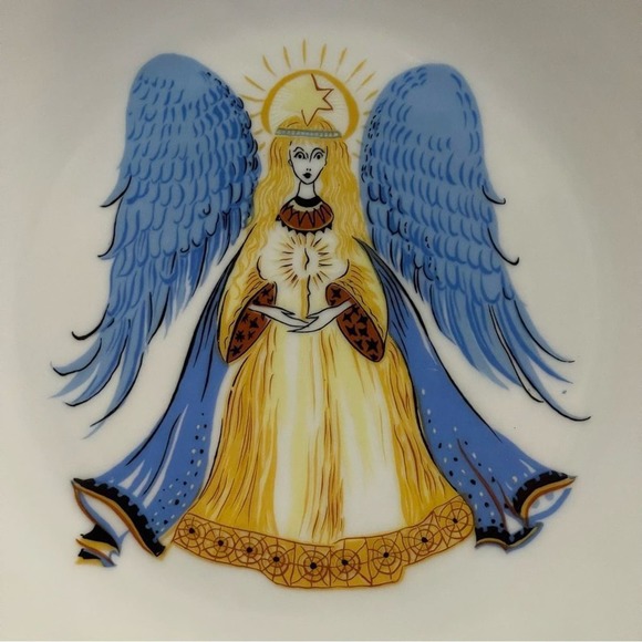 Vintage HUTSCHENREUTHER (1814) Christmas Plate  Rare Vintage German Hutschenreuther decorative Angel Plate Christmas holiday